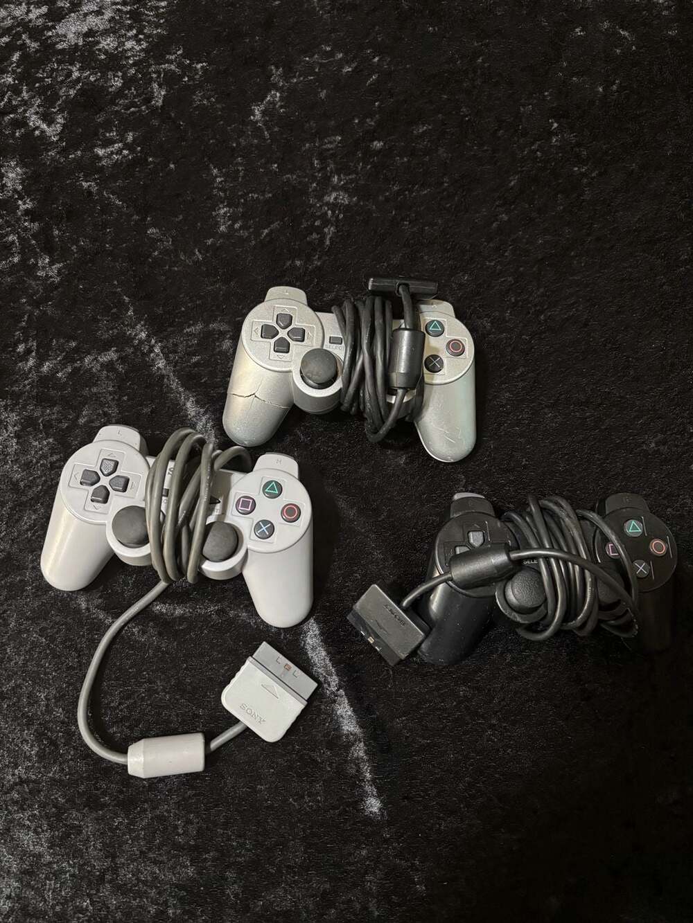 Sony PlayStation DualShock 2 and Original PlayStation Analog Controller Lot (3 C